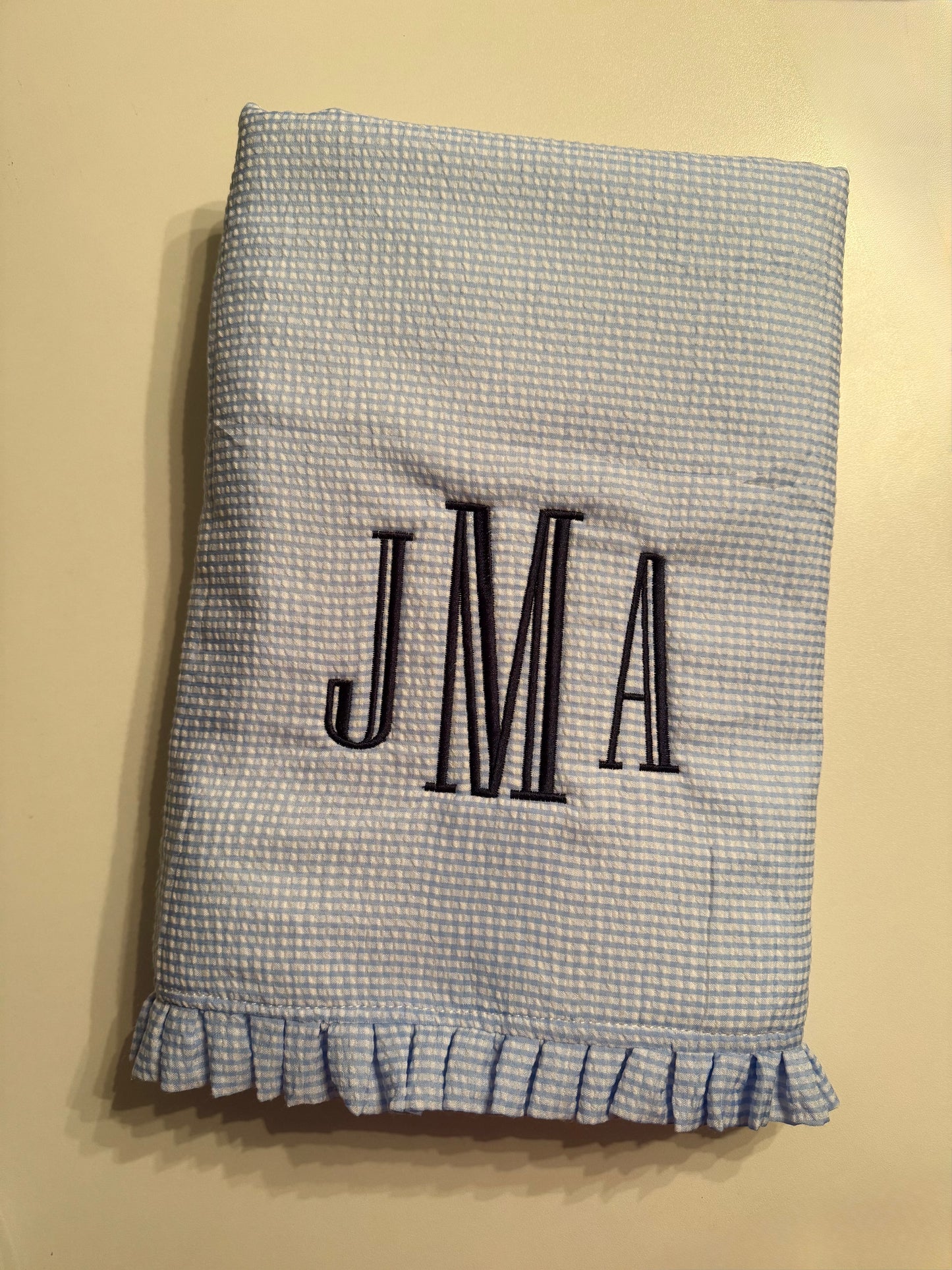 Ruffle Seersucker Beach Towel