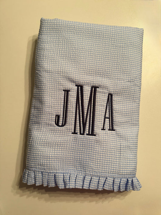 Ruffle Seersucker Beach Towel