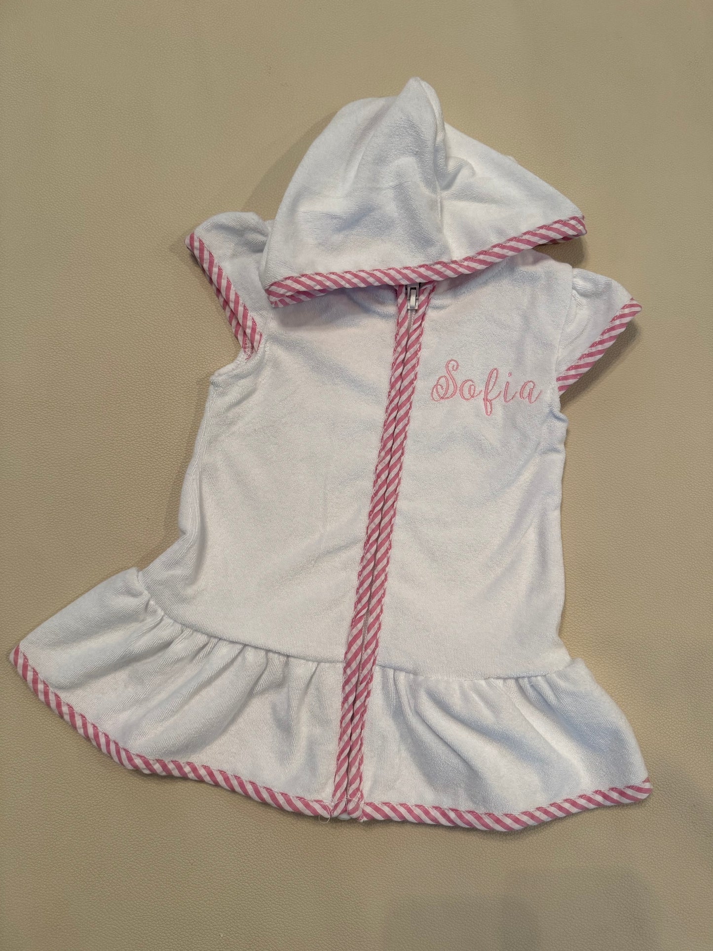 Short Sleeve Terry Cloth Cover Up
